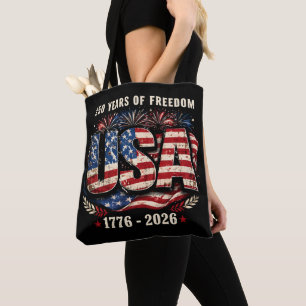 Bolso De Tela EE. UU. 250 Años de Libertad 1776–2026 Patriota