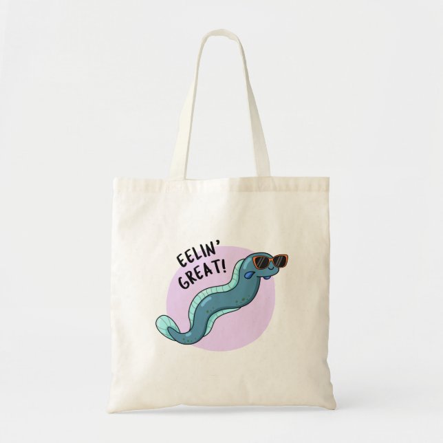 Bolso De Tela Eelin Great Funny Slippery Eel Pun (Frente)
