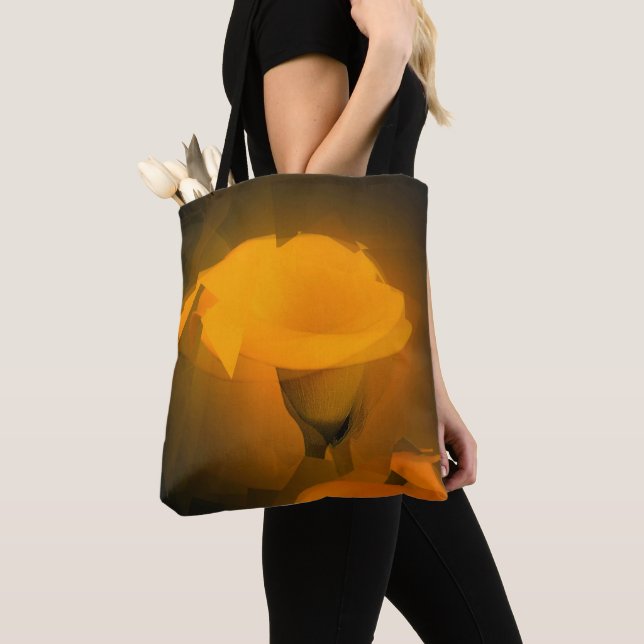 Bolso De Tela Efecto Calla Lily Warm Yellow Cubist (Detalle)