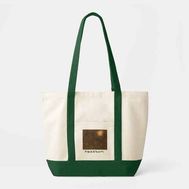 Bolso De Tela Efecto de piel de caballo silvestre y ardiente (Frente)