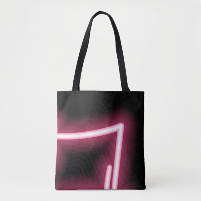Bolso De Tela Efecto Rosa brillante sobre negro (Anverso)