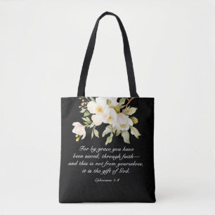 Bolso De Tela Efesios 2:8 Por Gracia has salvado la Biblia