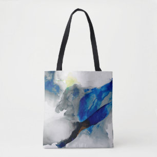 Bolso De Tela Efímero - azul y gris
