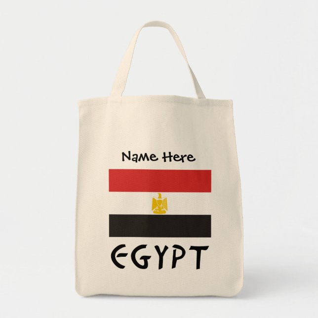 Bolso De Tela Egipto y la bandera egipcia personalizada (Frente)
