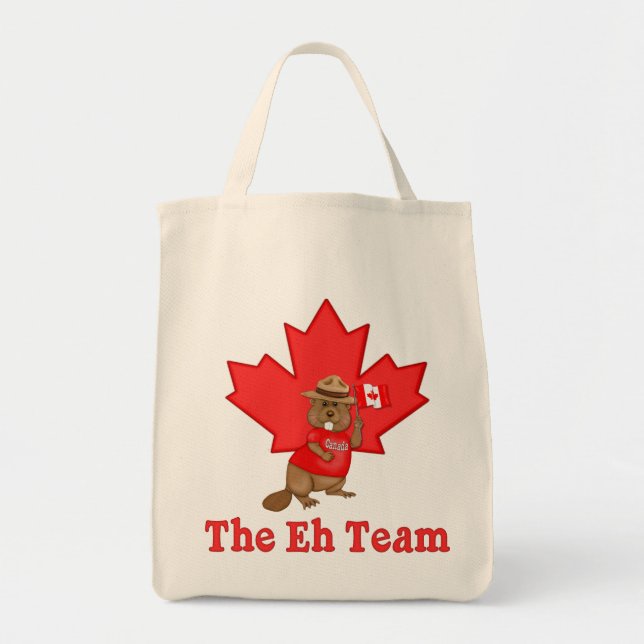 Bolso De Tela Eh Team Beaver (Frente)