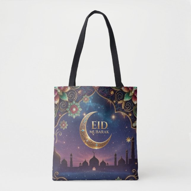 Bolso De Tela Eid al fitr Islamic celebration Gold And navy (Anverso)