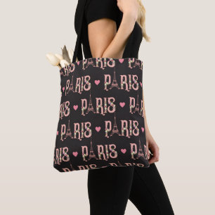 Bolso De Tela Eiffel Tower Paris Flowers French Capital Hearts