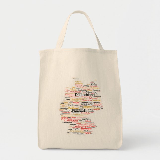 Bolso De Tela Einzigartige Wortwolke-Feuerwehr-Deutschland-Karte (Frente)