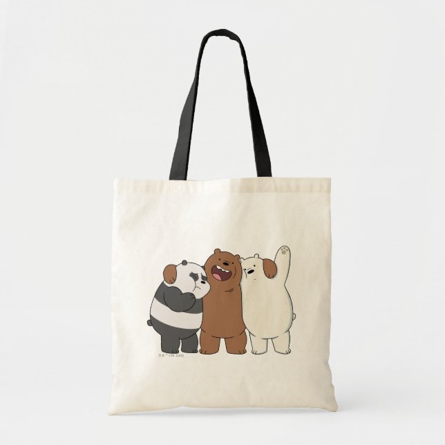 Bolso De Tela El abrazo del grupo Bare Bears (Frente)
