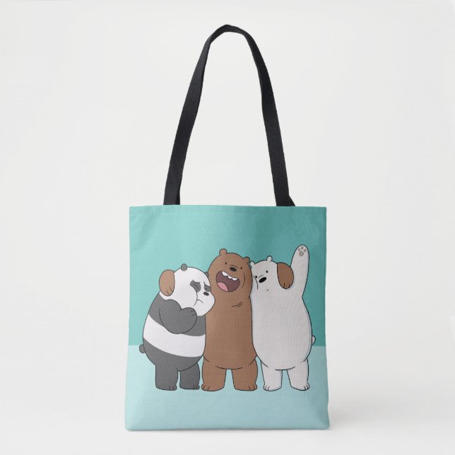 Bolso De Tela El abrazo del grupo Bare Bears (Anverso)