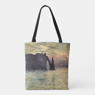 Bolso De Tela El acantilado de Etretat, puesta de sol por Claude