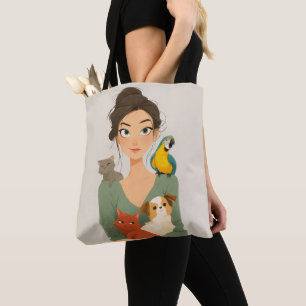 Bolso De Tela El acogedor retrato de la mascota Lover