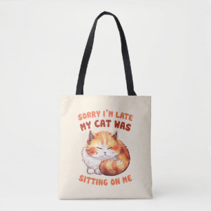 Bolso De Tela El Adorable Naranja Tabby Cat - Lo siento, estoy a
