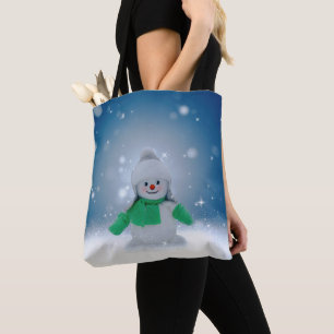 Bolso De Tela El adorable personaje de muñeco de nieve de Navida