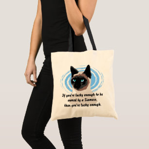 Bolso De Tela El afortunado propietario siamés Tote Bag