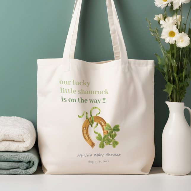 Bolso De Tela El afortunado Shamrock St Patrick's Day Baby Showe (Subido por el creador)