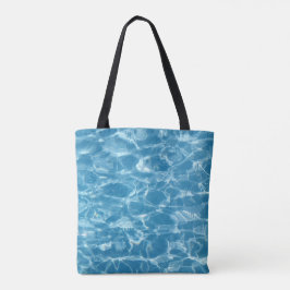 Bolso De Tela El agua azul bonita ondula el tote del verano