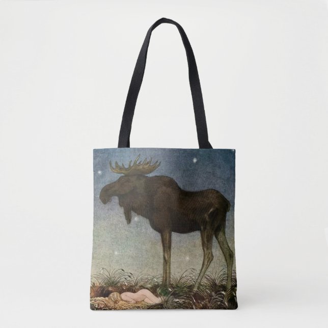 Bolso De Tela “El alce encuentra a la princesa dormida” de John  (Anverso)