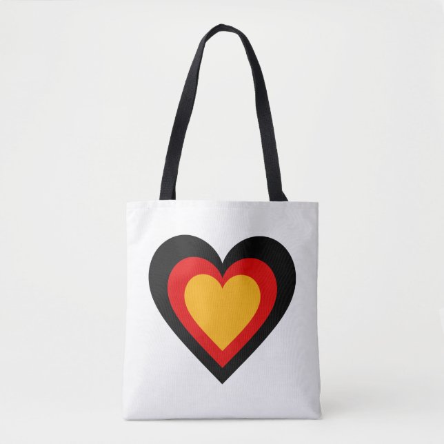 Bolso De Tela El alemán/el corazón de Alemania bandera-inspiró (Anverso)