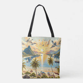 Bolso De Tela El amanecer en la playa