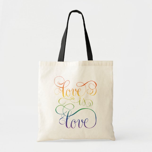 Bolso De Tela El amor arcoiris es amor (Frente)