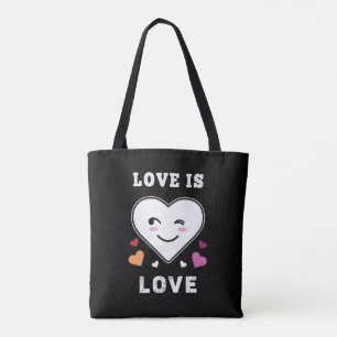Bolso De Tela El amor cardíaco es amor Orgullo Lésbico LGBTQ