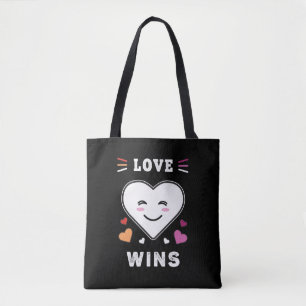 Bolso De Tela El amor cardíaco gana el orgullo LGBTQ Lesbiana