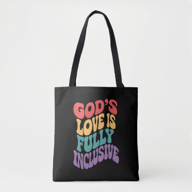 Bolso De Tela El amor de Dios es cristiano completamente inclusi (Anverso)