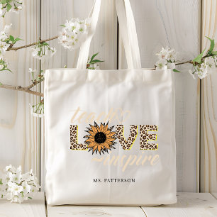 Bolso De Tela El amor de la enseñanza inspira al profesor Sunflo