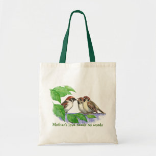 Bolso De Tela El amor de la madre no necesita palabras, pájaros