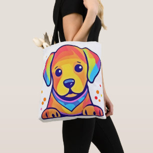 Bolso De Tela El amor de los cachorros arcoiris