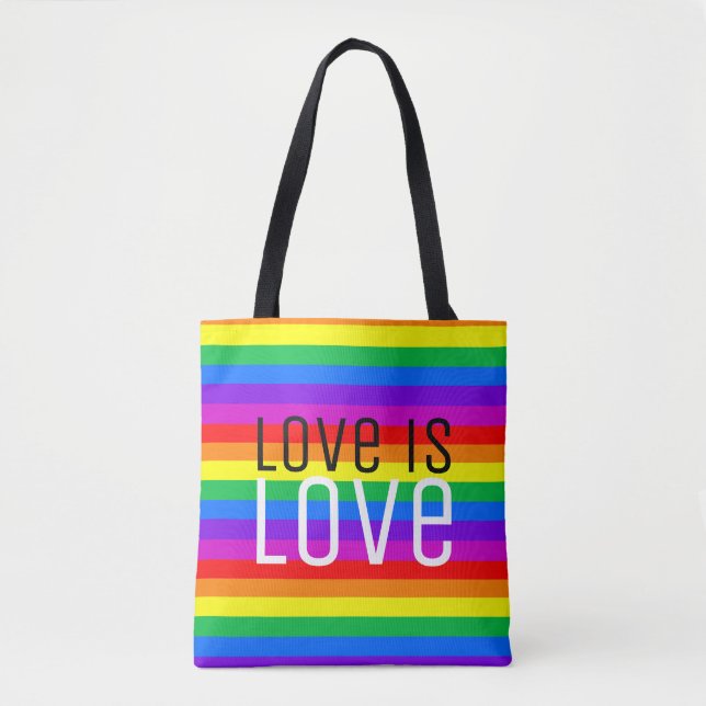 Bolso De Tela El amor es amor, arcoiris (Anverso)