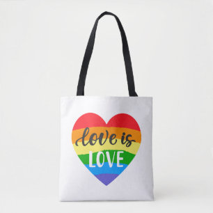 Bolso De Tela El amor es amor corazón arcoiris