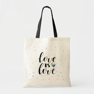 Bolso De Tela El amor es amor  Corazones arco iris