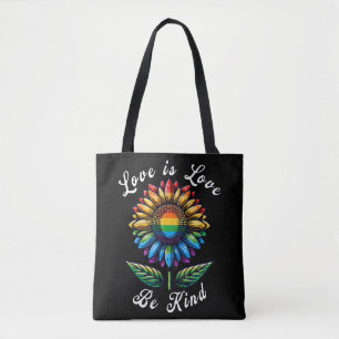 Bolso De Tela El amor es amor el arcoiris girasol LGBT+ Lesbiana