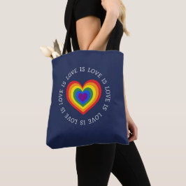 Bolso De Tela El amor es el amor Corazón de Arcoíris Orgullo LGB