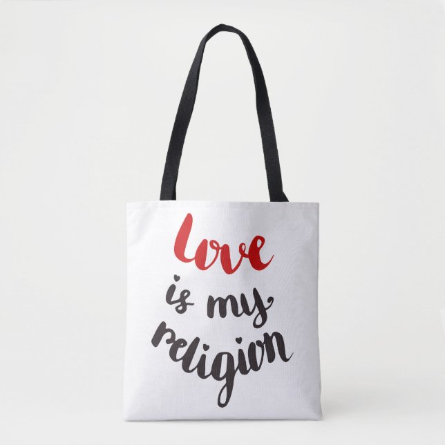 Bolso De Tela El amor es mi religión (Anverso)
