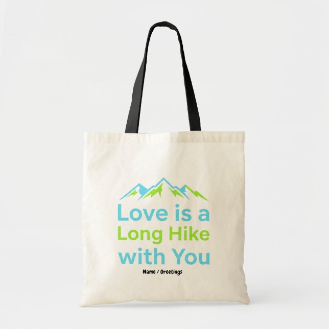 Bolso De Tela El amor es una larga caminata contigo Pareja retro (Frente)