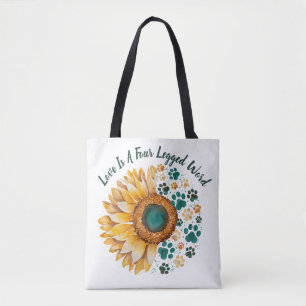 Bolso De Tela El amor es una palabra de cuatro patas, amante de