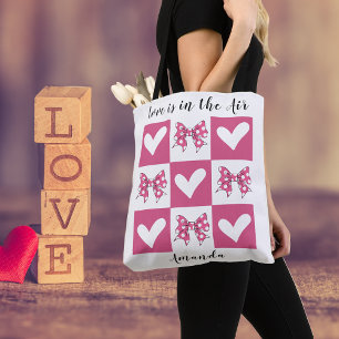 Bolso De Tela El amor está en el estilo del corazón del bloque d