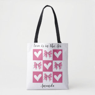 Bolso De Tela El amor está en el estilo del corazón del bloque d