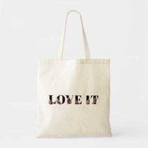 Bolso De Tela El amor floral la palabra tipografía elemento dise