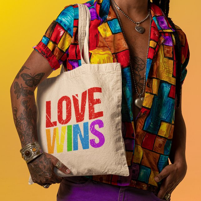 Bolso De Tela El amor gana el orgullo gay arcoiris (Subido por el creador)