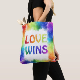 Bolso De Tela El amor gana orgullo frente al arcoiris y decoraci