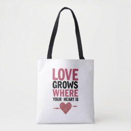 Bolso De Tela El amor inspirado por la comestibles crece donde t
