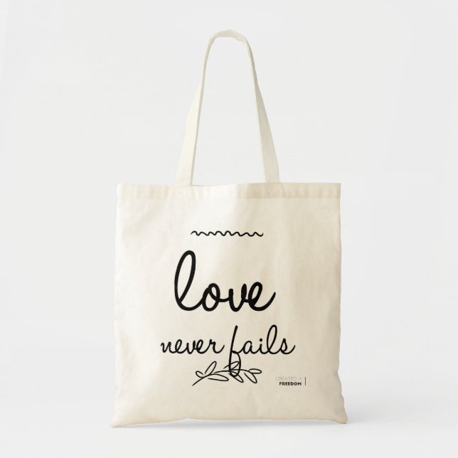 Bolso De Tela El amor nunca falla (Frente)