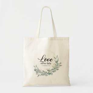 BOLSO DE TELA EL AMOR NUNCA FALLA, BIBLIA VERSA