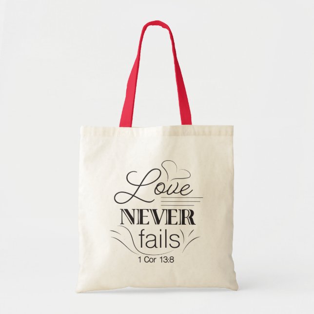 Bolso De Tela El amor nunca falla el tote (Frente)