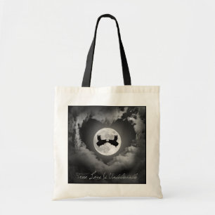 Bolso De Tela El amor verdadero es besar cerdos voladores increí