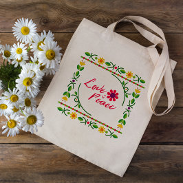 Bolso De Tela El amor y la paz romántico Tote Bag